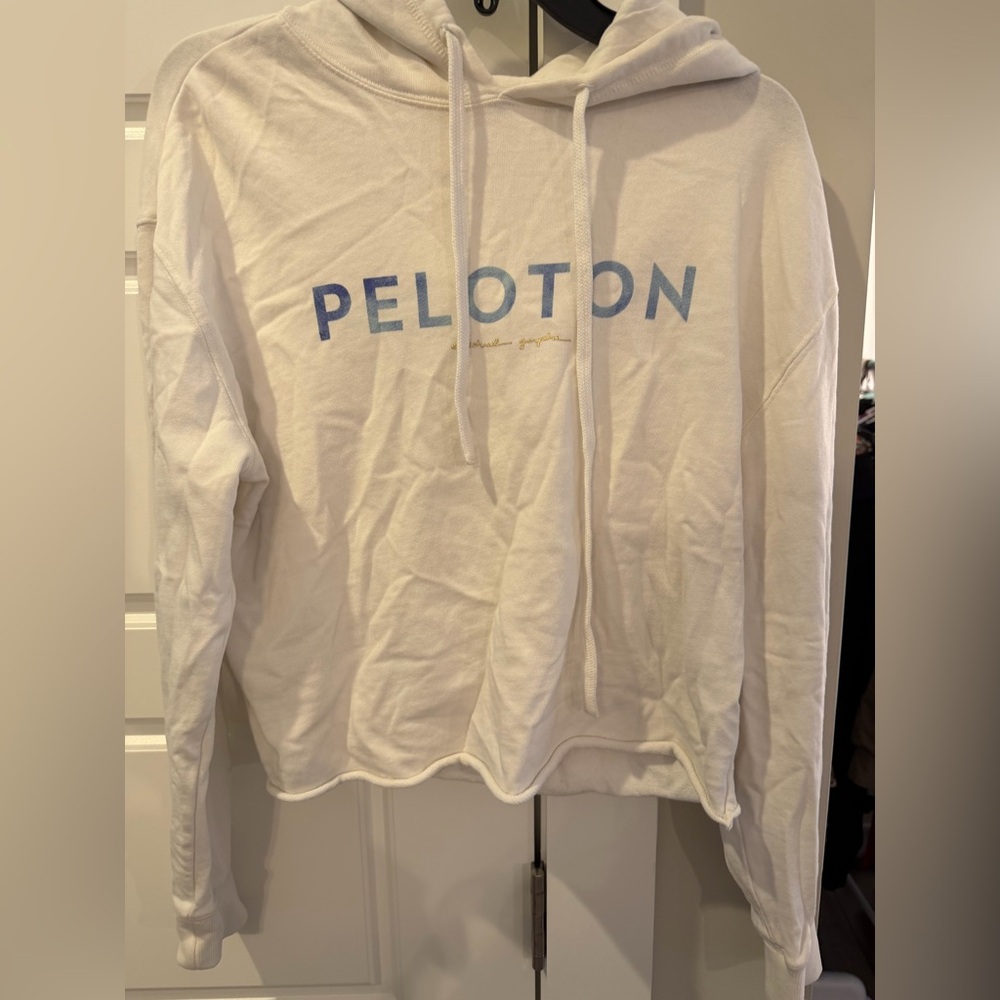 Peloton Spiritual Gagster White Hoodie with Blue Logo